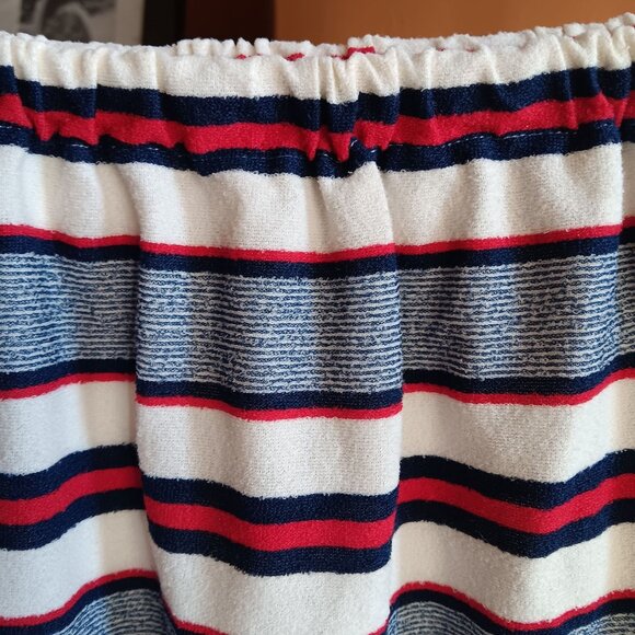 MEDIUM 26" Vintage 1970's Womens Skirt RED/BLUE STRIPE MOD MINI SKIRT - Picture 3 of 5